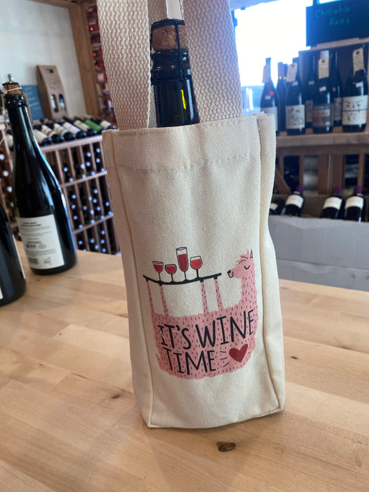 Single Bottle Canvas Wine Tote