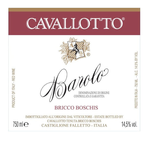 Cavallotto Barolo Bricco Boschis 2018 - Honest Bottle Shop